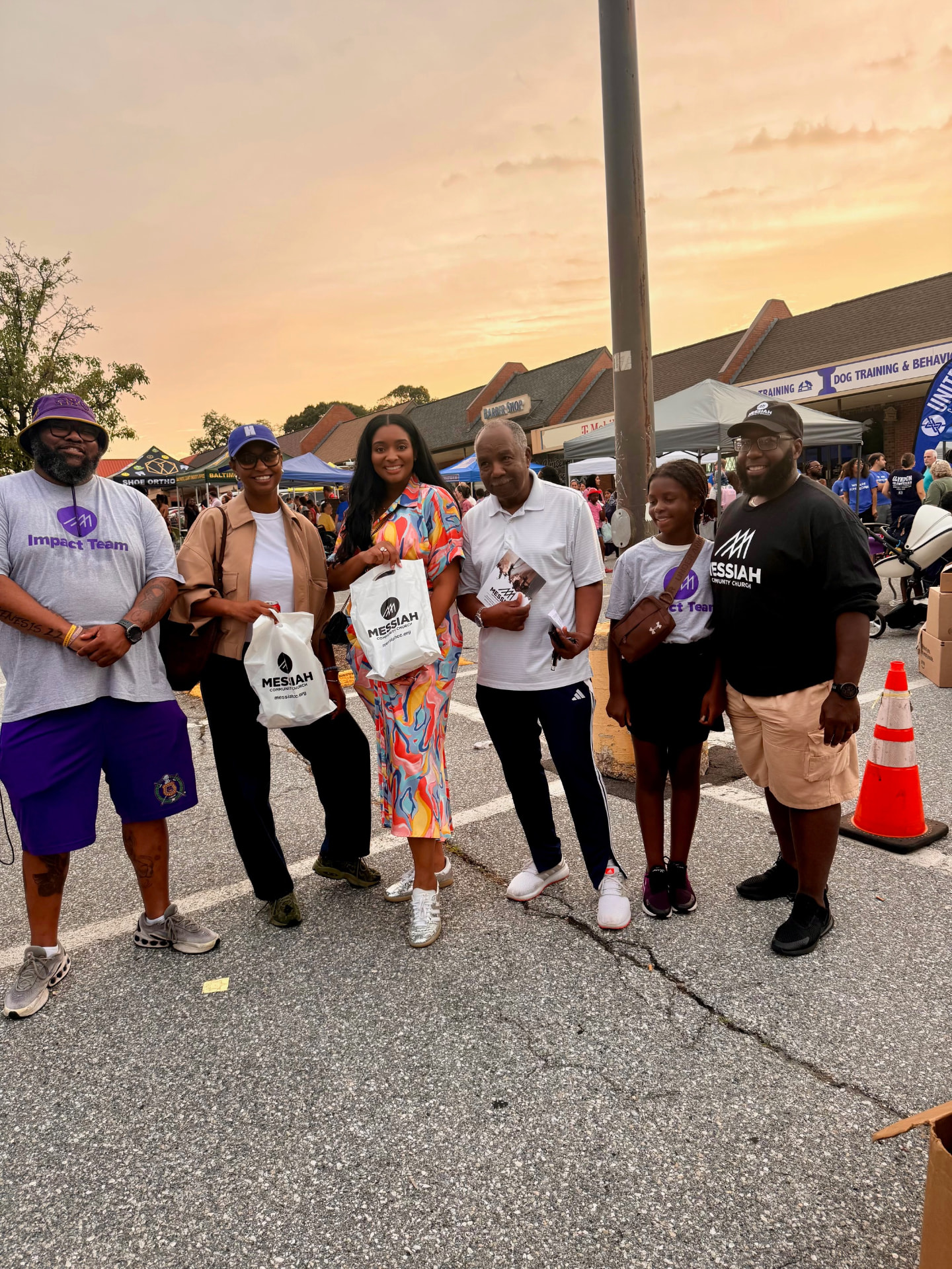 Yvonne Harper with Messiah Community Church volunteers at a community outreach event